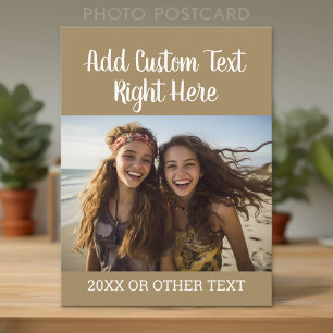 Horizontal Photo with Script Text and Year Postcard