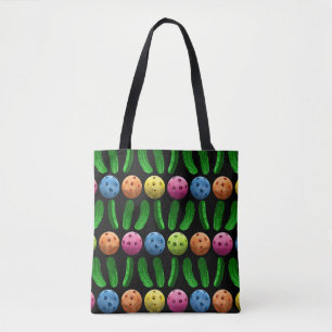 Horizontal Pickles and Pickleballs - Tote Bag