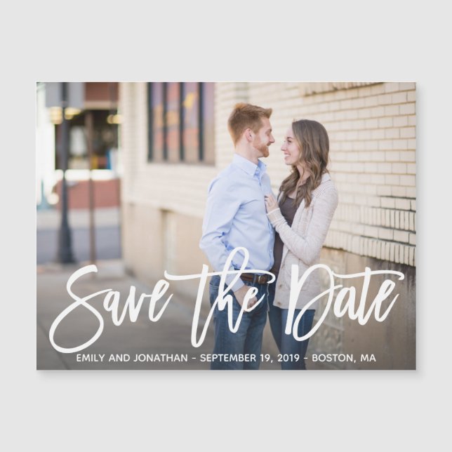 Horizontal Picture Save the Date Magnet Wedding (Front)