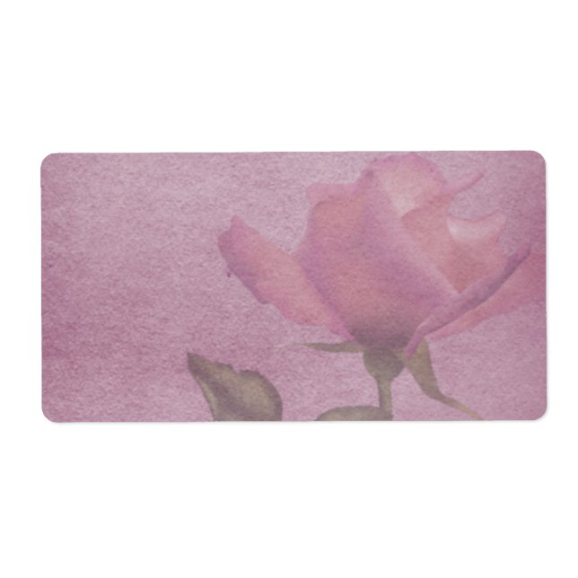 Horizontal Pink Rose Apothecary Label (Front)