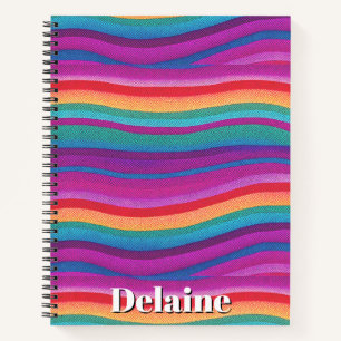 Horizontal Rainbow Stripes Notebook