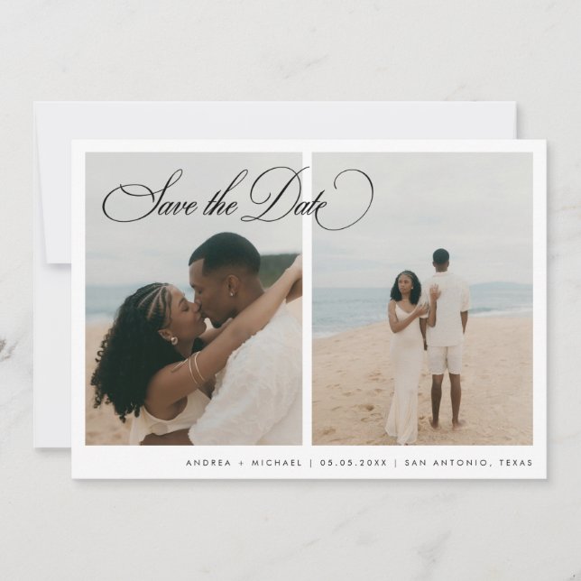 Horizontal Save the Date with 2 Photos (Front)