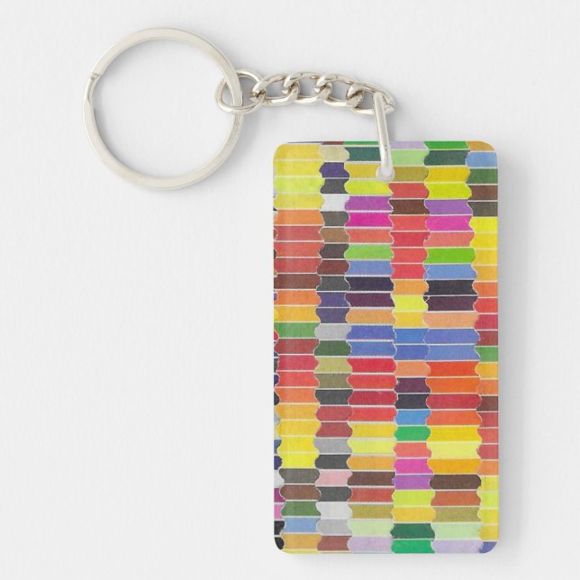 Horizontal Scalloped Swatches Collage Key Ring (Front)