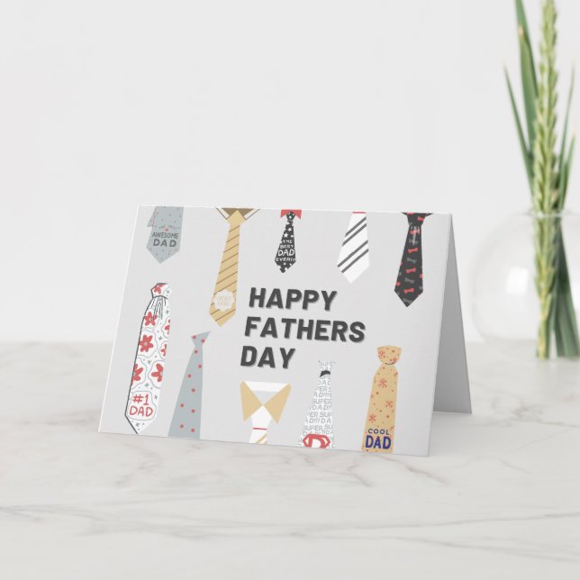 Horizontal Scattered Ties Father's Day Card (Front)