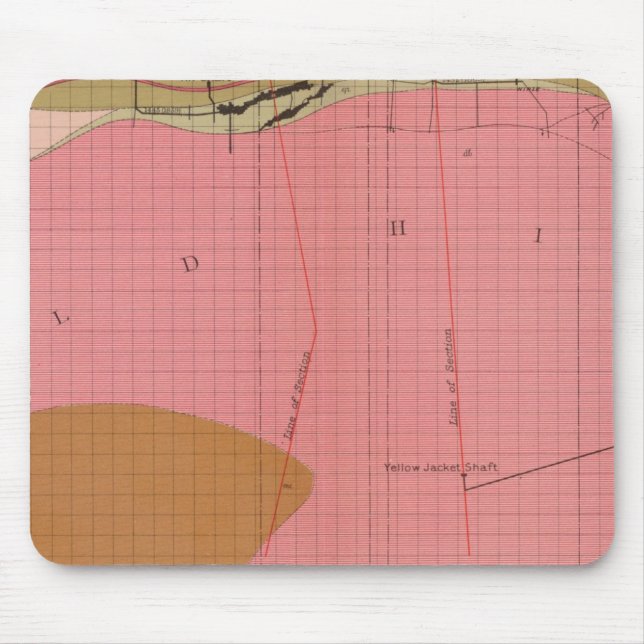 Horizontal Section of the Comstock Lode South Mouse Mat (Front)