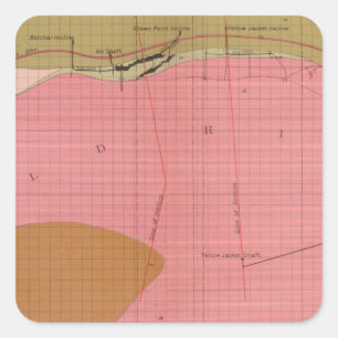 Horizontal Section of the Comstock Lode South Square Sticker