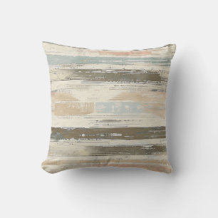 Horizontal sketch artistic lines beige brown cushion