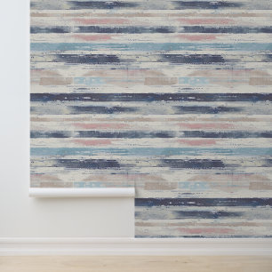 Horizontal sketched artistic lines ocean colour in wallpaper