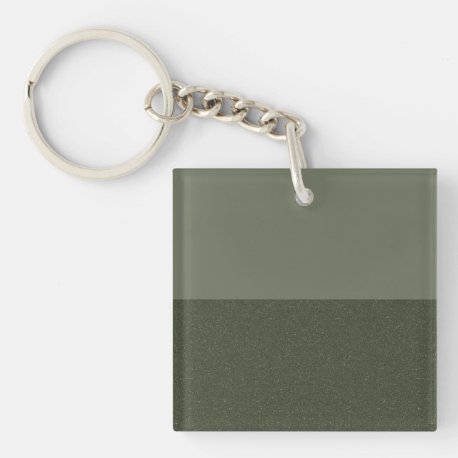 Horizontal Split Moss Green Keychain – Customise (Front)