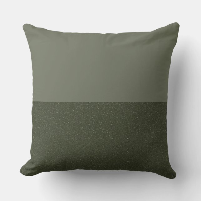 Horizontal Split Moss Green Throw Pillow - Custom (Front)