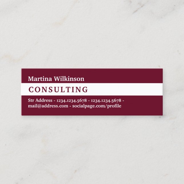 Horizontal stripe line cover mini business card (Front)