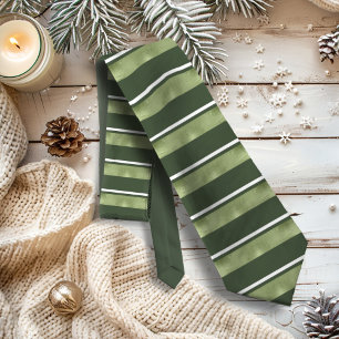 Horizontal Stripe Pattern Green ID862 Tie