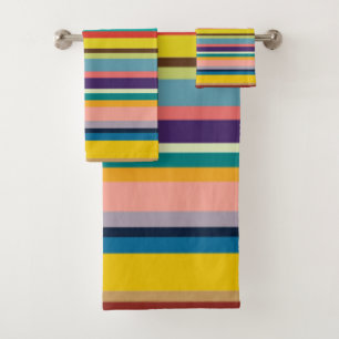 Horizontal Stripes Bath Towel Set