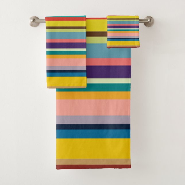 Horizontal Stripes Bath Towel Set (Insitu)