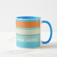 Horizontal Stripes Blue/Orange w/Name