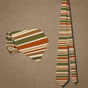horizontal   stripes in  retro autumn mood  tie