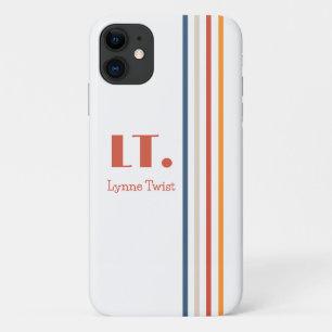 Horizontal Stripes Monogram iPhone 11 Case