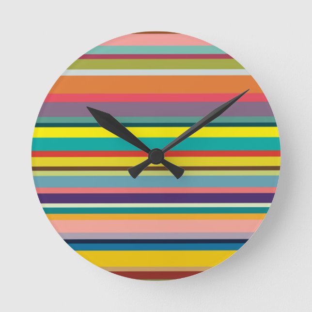 Horizontal Stripes  Round Clock (Front)