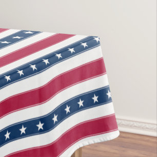 Horizontal Stripes & Stars (large scale) Tablecloth