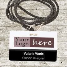 Horizontal Style Logo Employee Name ID Badge