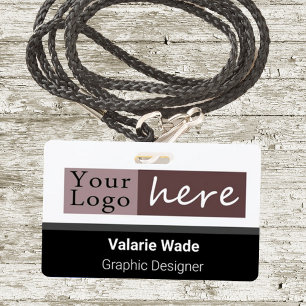 Horizontal Style Logo Employee Name ID Badge