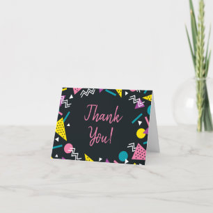 Horizontal Thank You Black and Retro Card