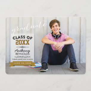 Horizontal Typography Graduation Announcement