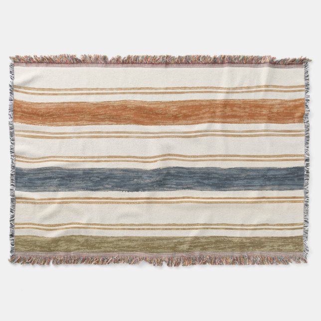 horizontal watercolour stripe blanket (Front)
