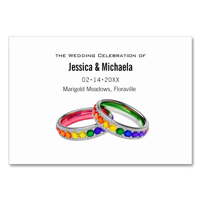 Horizontal wedding  Intertwined in Pride  Table Number (Back)