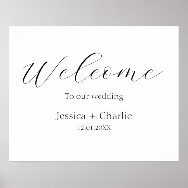 Horizontal Welcome sign for wedding (Front)