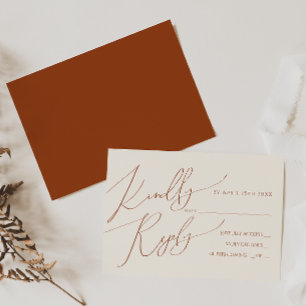 Horizontal Whimsical Desert Terracotta RSVP Card