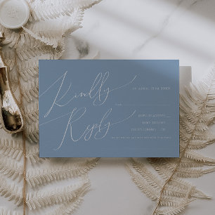 Horizontal Whimsical Script   Blue Song Request RSVP Card