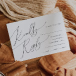 Horizontal Whimsical Script Menu Choice RSVP Card<br><div class="desc">This horizontal whimsical script menu choice RSVP card is perfect for your classic simple black and white minimal modern boho wedding. The design features elegant, delicate, and romantic handwritten calligraphy lettering with formal shabby chic typography. The look will go well with any wedding season: spring, summer, fall, or winter! The...</div>