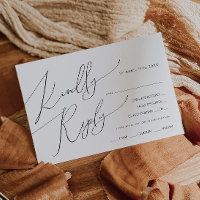 Horizontal Whimsical Script Menu Choice RSVP Card