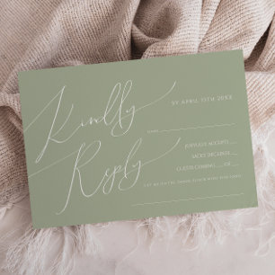 Horizontal Whimsical Script   Sage Song Request RSVP Card