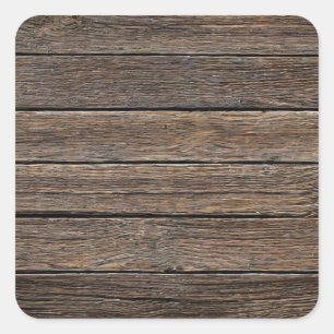 Horizontal Wooden Planks Square Sticker