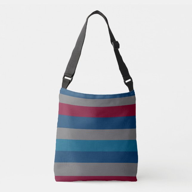 horizontale modern colourful stripes pattern crossbody bag (Front)