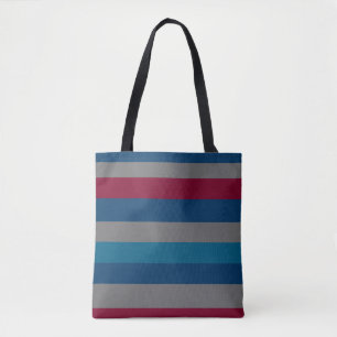 horizontale thick colourful stripes tote bag