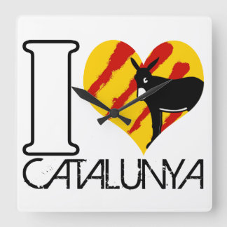 horloge cuisine carré I LOVE CATALUNYA Square Wall Clock