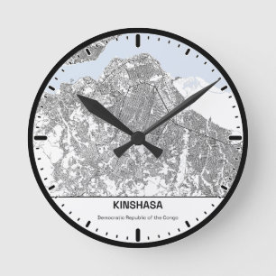 Horloge Ronde Kinshasa Clock City Line Art