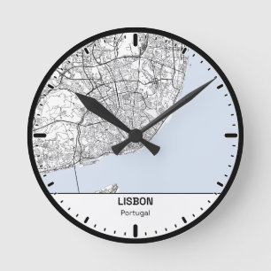 Horloge Ronde Lisbon Clock City Line Art