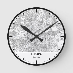 Horloge Ronde Lusaka Clock City Line Art