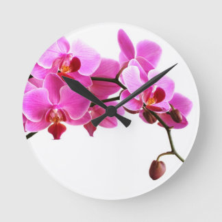 Horloge Ronde Orchidée Round Clock