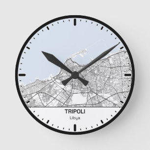 Horloge Ronde Tripoli Clock City Line Art