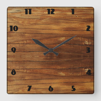 Horloge style rustique square wall clock