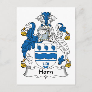Horn Family Crest Postcard