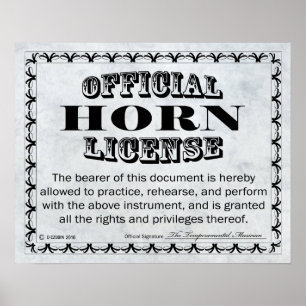 Horn License Poster