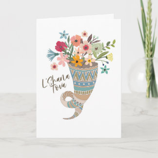 Horn of Flowers  Rosh Hashanah Card