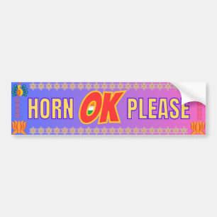 "Horn OK Please" Desi Truck Style Bumper Sticker