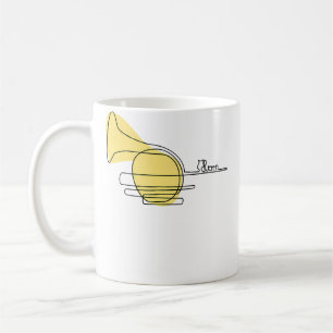 Horn One-Line Musician Symphony Orchestra French H Coffee Mug